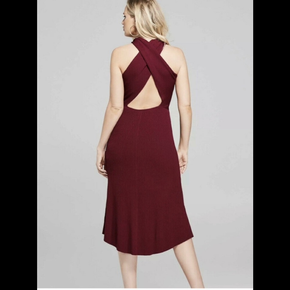 Rosah Lace Mermaid Dress Burgundy-Red - Picture 3 of 4